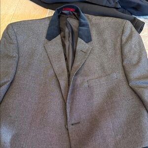 Alfani Charcoal Blazer with Navy Collar